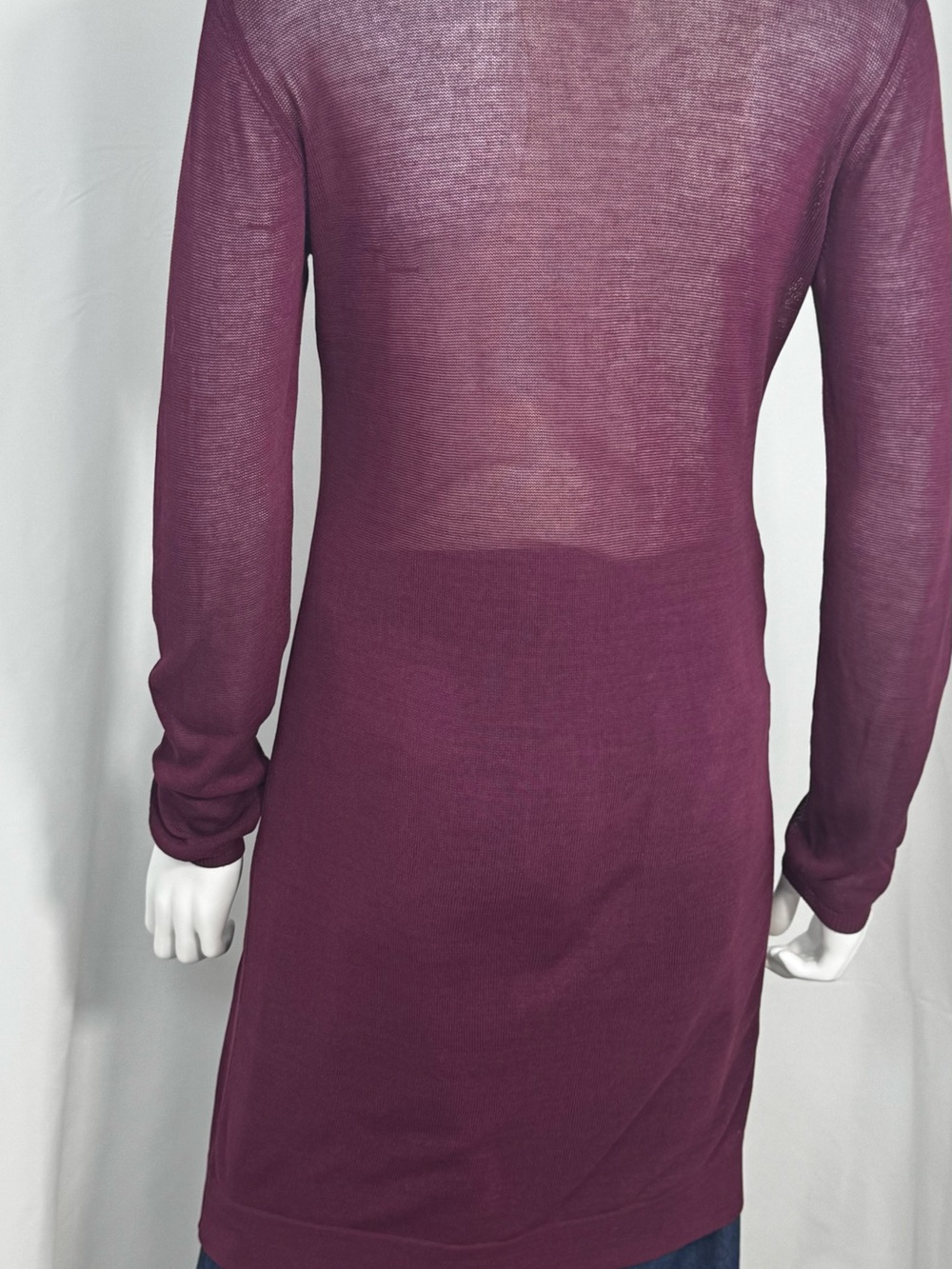 Patrizia Pepe Cotton Duster Cardigan Burgundy Maroon Longline Button Front OS - Picture 11 of 12